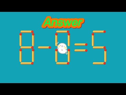 Match stick Puzzle | Fix in only 1 move