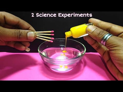 Easy science experiments to do at home for kids - nail polish experiments