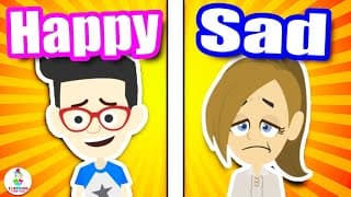 HAPPY or SAD. Compare & Contrast OPPOSITES for KIDS! (Toddler Learning Videos)