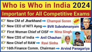Who is Who in India  | Appointments  Current Affairs | Latest Appointments
