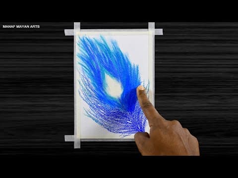 Very easy peacock feather drawing / Drawing for Beginners / Oil pastel #319