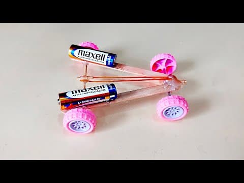 How To Make a Simple Rubber Powered Car | DIY Rubber Band Car