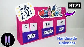How to make New Year  Desk Calendar | Diy Calendar | New Year Craft Ideas | BTS Crafts