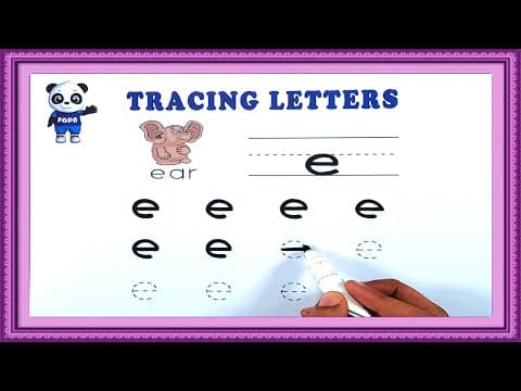 Tracing - tracing letter e - practice writing letter e - kids learning videos for kids