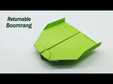 Returnable Boomerang Paper Flying Plane - How To Make a Returnable Boomerang Paper Airplane