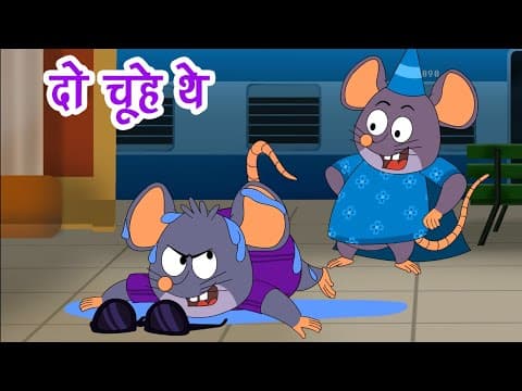 दो चूहे थे मोटे मोटे थे I Do Chuhe The Mote Mote The I Hindi Rhymes For Children | Happy Bachpan