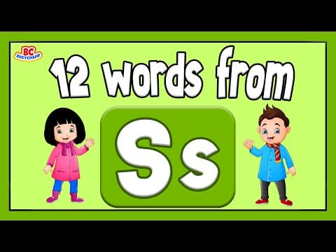 Words That Start With S | Phonics For Toddlers | 12 Words From S | Toddler Learning Video