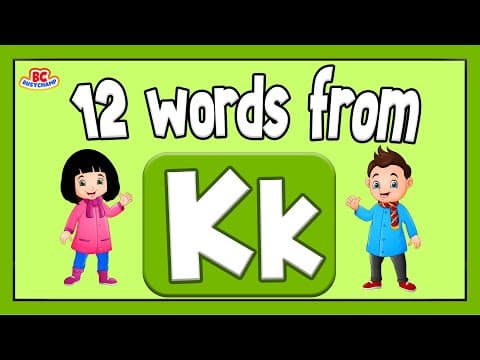 Words That Start With K | Phonics For Toddlers | 12 Words From K | Toddler Learning Video