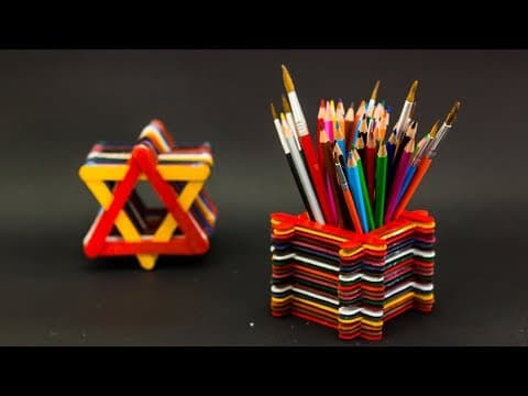 5 Creative Popsicle Stick Pen Holder Ideas