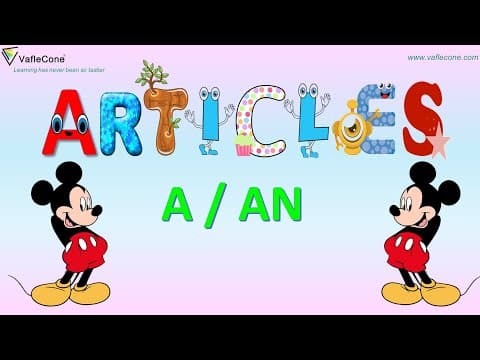 Learn about Articles for kids l Learn the use of A and An l English basic grammar for kids