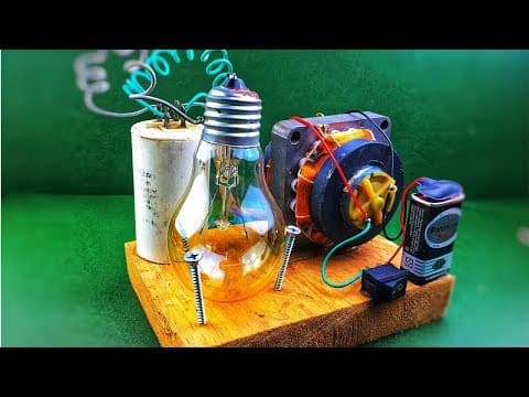 New Science Experiment Electric Free Energy 9V DC Generator 220V AC - How To Make Easy At Home