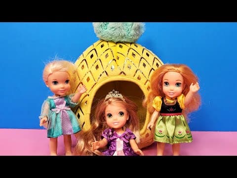 Sleepover ! Elsa & Anna toddlers-Rapunzel's house-Barbie