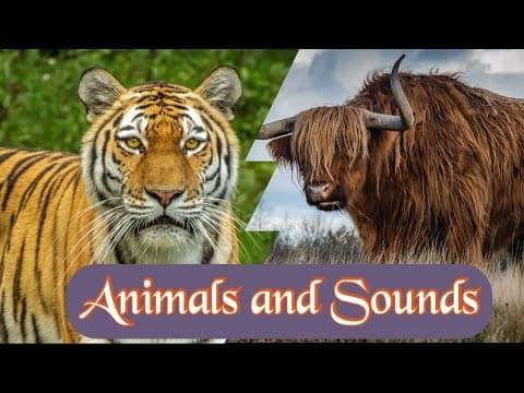 Natural Sounds of Animals | Different types of Animals names and their Sounds