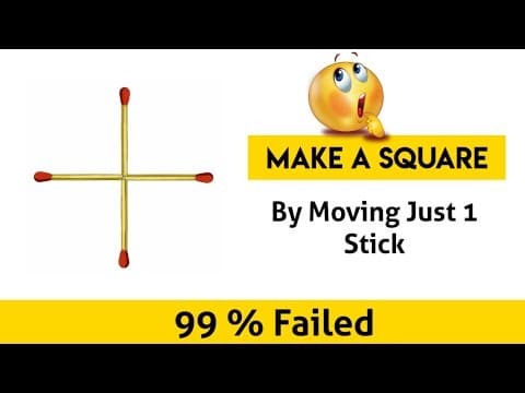 Move one matchstick to make a square | move 1 match to make a square | move one match to make square