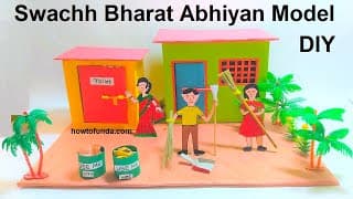 swachh bharat abhiyan model science project using cardboard