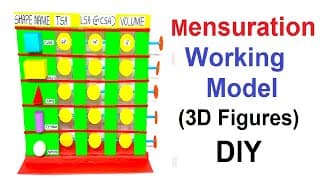 mensuration working model - math's tlm working model for 3D figures diy