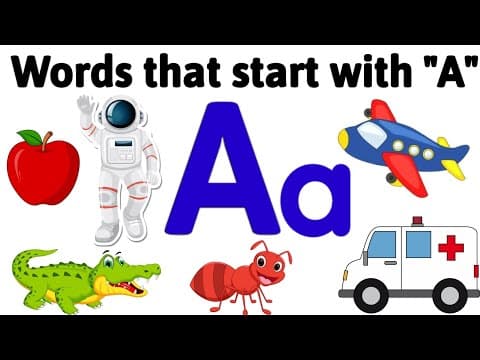 A Words | Writing letter A | A words for kids | Capital letter A | Educational video for kids