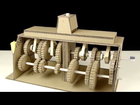 DIY cardboard 7-speed manual transmission