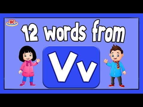 Words That Start With V | Phonics For Toddlers | 12 Words From V | Toddler Learning Video