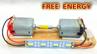 Free Energy With Two Dc Motor | How To Make Homemade Electric Generator With Small Dc Motor