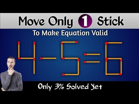 Turn the wrong equation into correct, Matchstick puzzle