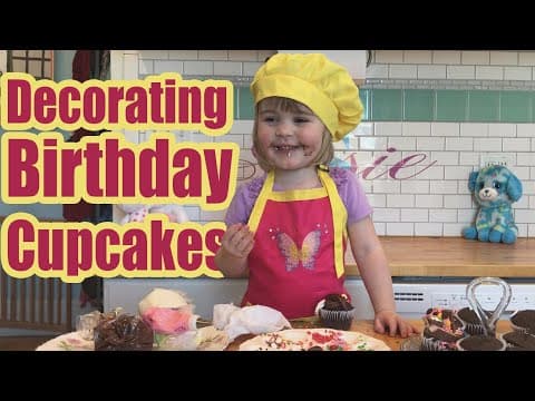 Decorating Birthday Cupcakes with 3 Year Old Chef Susie