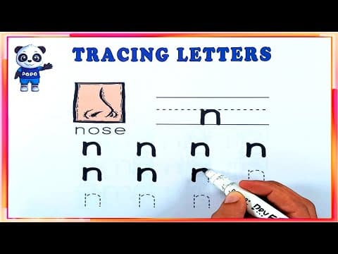 Tracing - tracing letter n - practice writing letter n - kids learning videos for kids