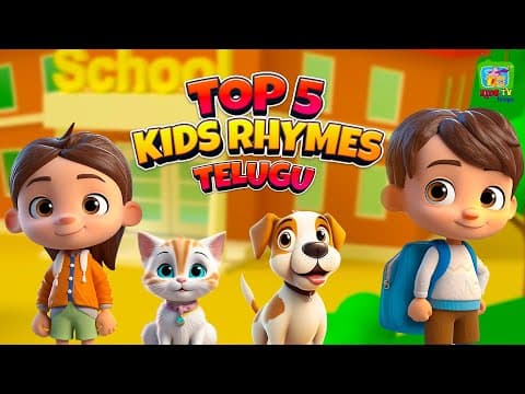 Top 5 Rhymes Telugu | Kids Poem Telugu | Top Nursery Rhymes Telugu