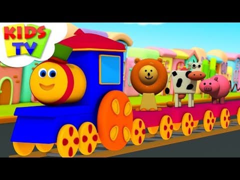 Animals Train-Learning Videos For Babies-Bob The Train-Cartoons Shows