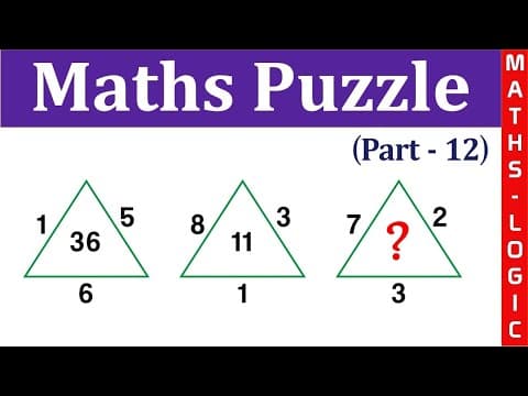 Maths puzzle (part 12) - solve maths puzzle easily - hard puzzle - maths puzzles with answers