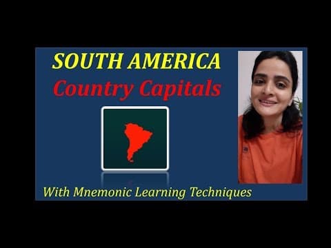 World Country Capitals: SOUTH AMERICA (दक्षिण अमेरिका के देश एवं राजधानियाँ) - with easy tricks