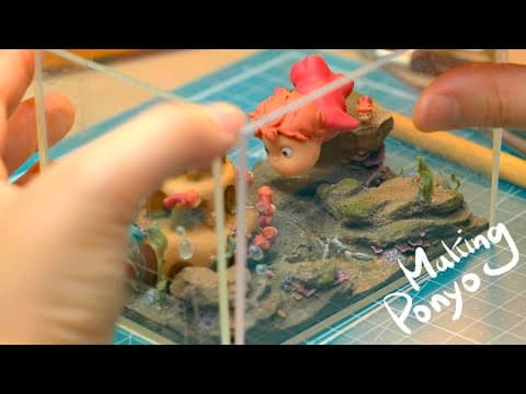 Crafting an ‘underwater’ clay Ponyo diorama