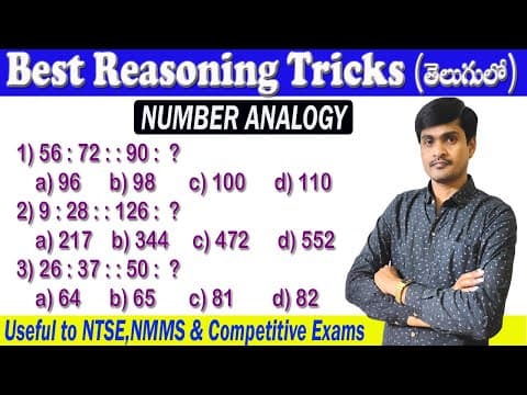 Best reasoning tricks in telugu -number analogy