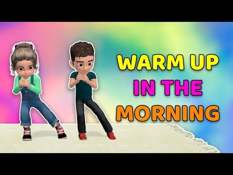 Kids warm up exercises in the morning