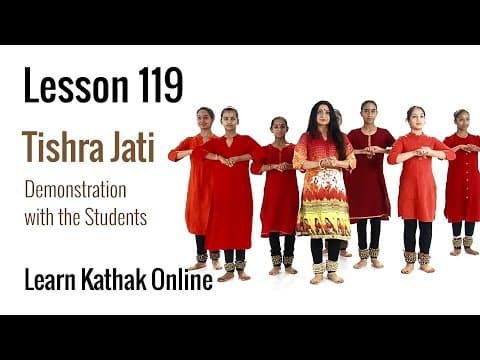Tishra Jati Demonstration with Students in Different Speeds | Learn Kathak Online | Lesson 119