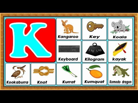 Words from k - vocabulary words - early childhood education - abc flashcards