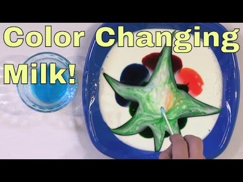 Color changing milk - science experiment! - milk + food coloring = surface tension science trick
