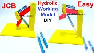 How to Make Hydraulic JCB From Cardboard | Inspire Award Science project