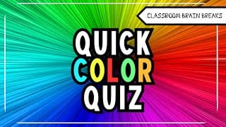 Do Now Time Brain Break Quick Color Quiz