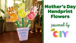 Handprint Flowers for Mom, DIY Mother's Day Craft for Kids