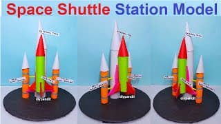 space shuttle station model for school science project - diy - simple and easy