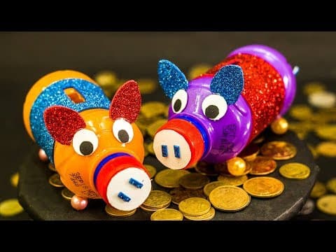 Plastic Bottle Piggy Bank