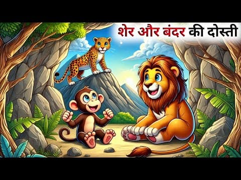 शेर और बंदर की दोस्ती की कहानी // Panchatantra Ki Kahani // Hindi Cartoon