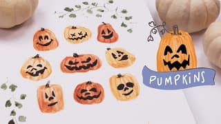Silly Watercolor Pumpkin Ideas | 50 Ways to Fill A Sketchbook