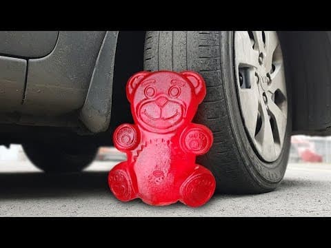 Experiment- Car Vs Jelly Bear