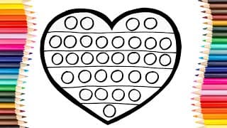 How to Draw a Pop It Heart for Kids and Toddlers