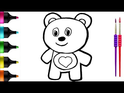 Cute Bear Drawing, Painting & Coloring | Fun Art for Kids & Toddlers