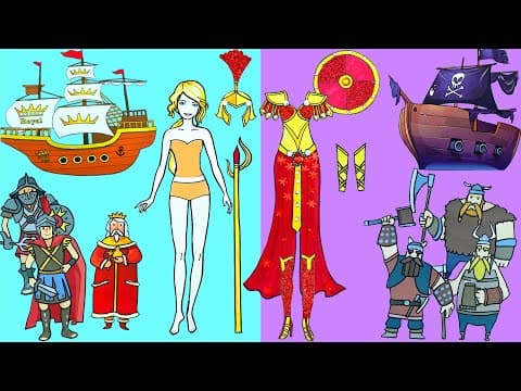 How to draw barbie doll - combat suit for greek and viking warriors  - shorts