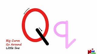 Writing the letter Q|Alphabet writing|Writing letter for Kids