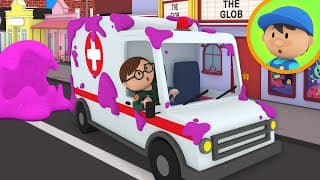 Ambulance rushes to the Car Wash  Cartoon for Kids